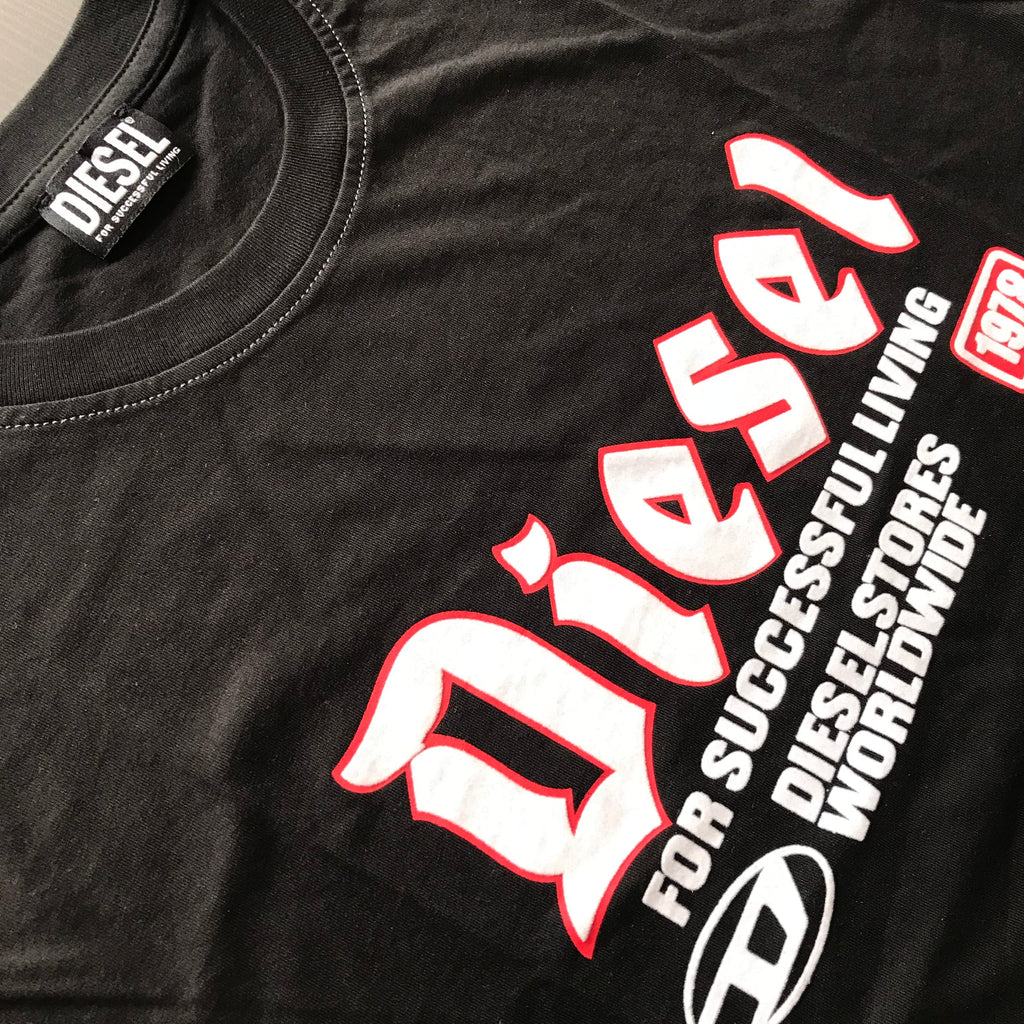Diesel Black Semi Drop Shoulder T-Shirt - Men
