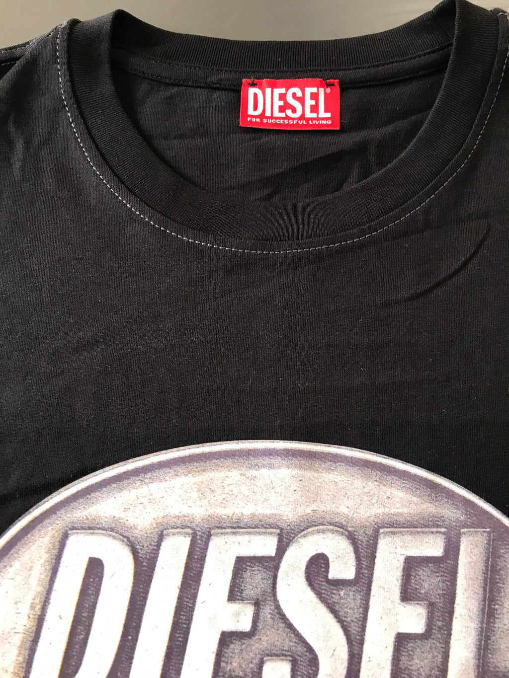 Diesel Regular Men's T-Shirt - Black | Oval D Logo