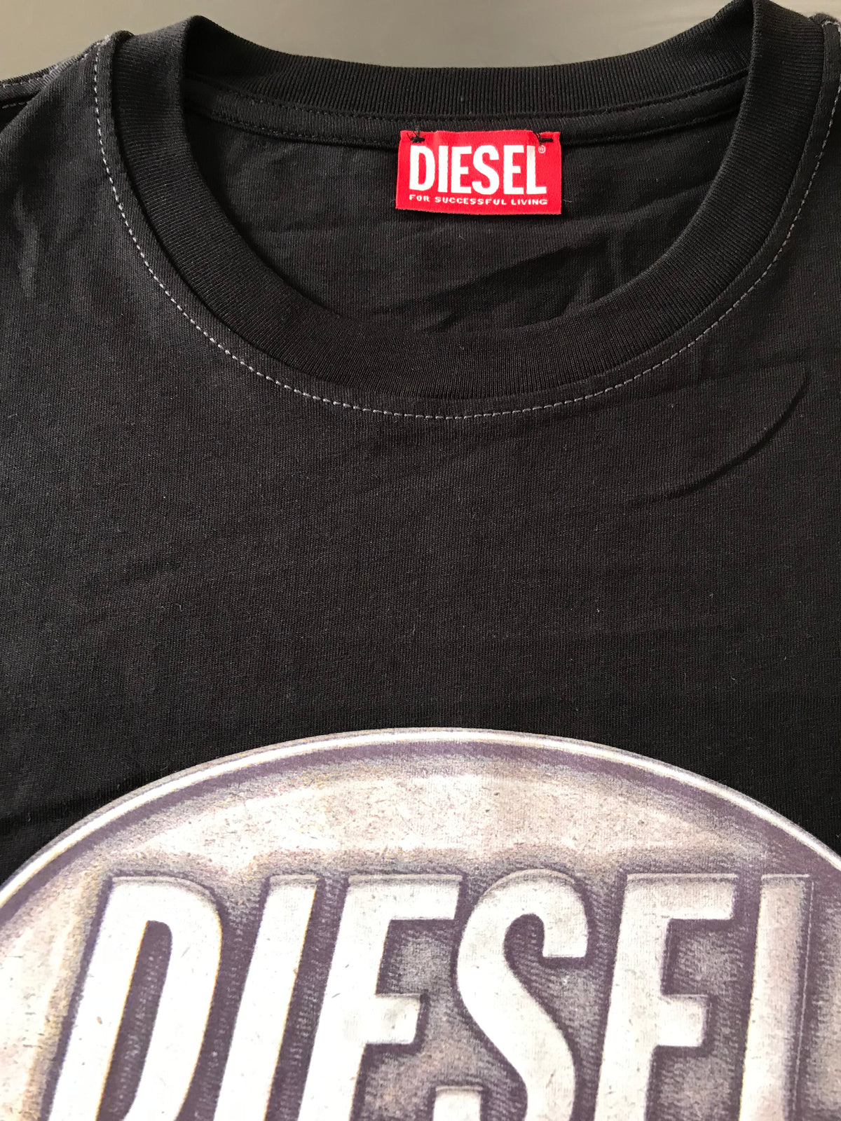 Diesel Regular Men's T-Shirt - Black | Oval D Logo