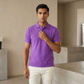 Polo Ralph Lauren Purple Polo Shirt on model - lifestyle