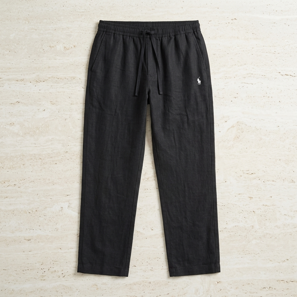 Remi Cotton Black Trouser – flat lay