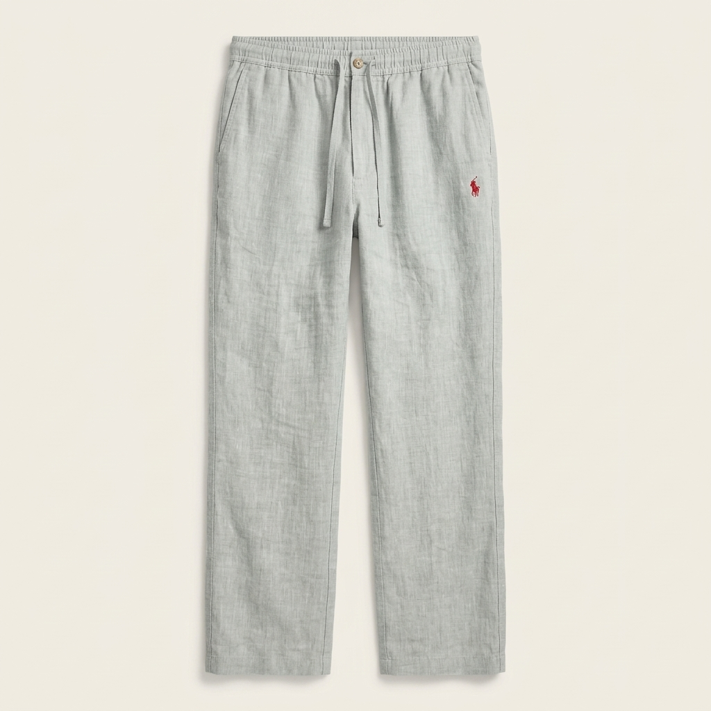 Remi Cotton Light Gray Trouser – flat lay