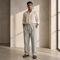 Remi Cotton Light Gray Trouser – lifestyle shot