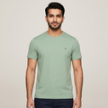 Tommy Hilfiger light green regular fit t-shirt – man wearing front view on light background