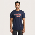 Tommy Jeans navy t-shirt – man wearing front view on white background