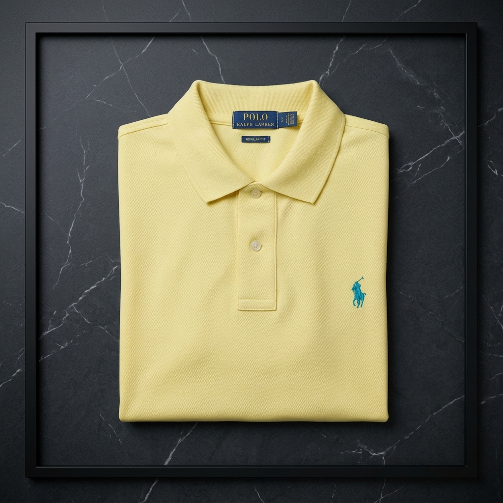 Polo Ralph Lauren Yellow Polo Shirt folded flat lay
