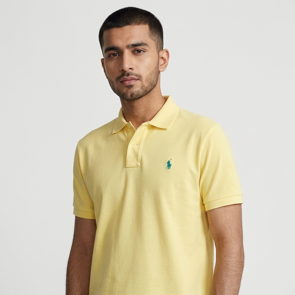 Polo Ralph Lauren Yellow Polo Shirt on model - front view